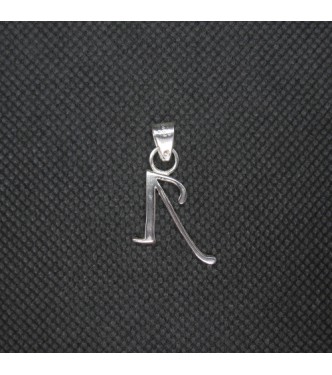PE001435 Sterling Silver Pendant Charm Letter Л Cyrillic Solid Genuine Hallmarked 925